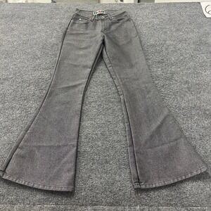 Rave 4 Real Jeans Womens Size 26 Grey Metallic Flare High Waisted Vintage Retro